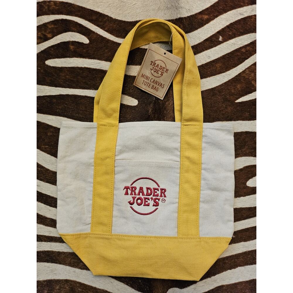 New with Tag! YELLOW - Trader Joe's Limited Edition Mini Canvas Tote Bag!